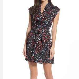 French Connection Frances printed jersey tie waist dress 4